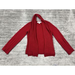 Jones Wear Studio Sweater Womens Small Red Classic Scarf Acrylic 90s Casual